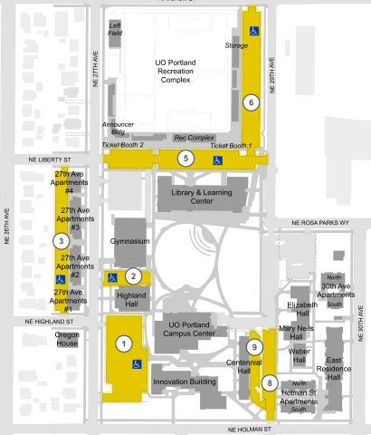 P Zone parking map